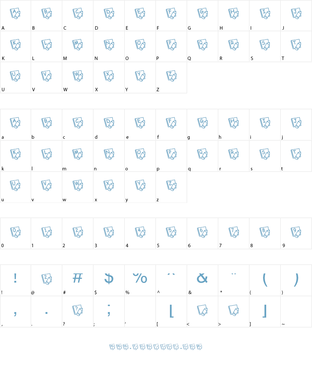 KR School Days Font Character